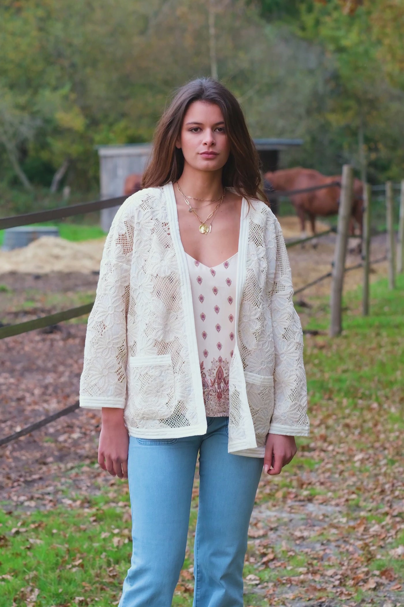 Kimono en coton Violaine - Beige