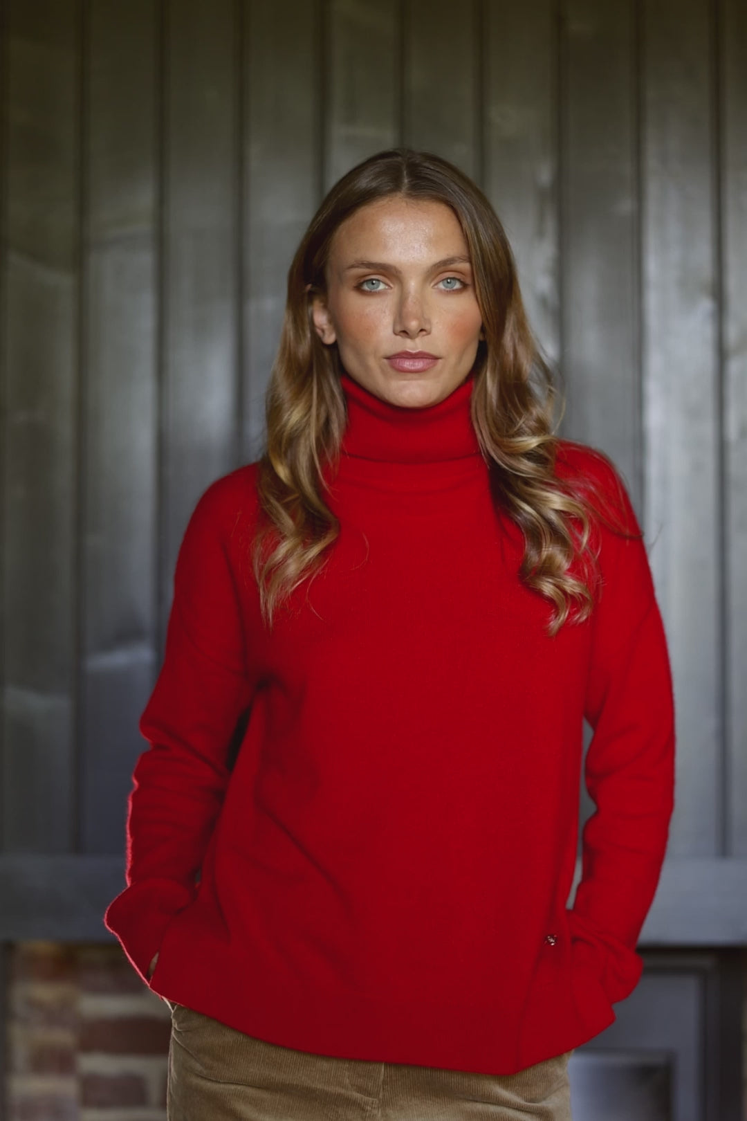 Red turtleneck pullover - Marlen