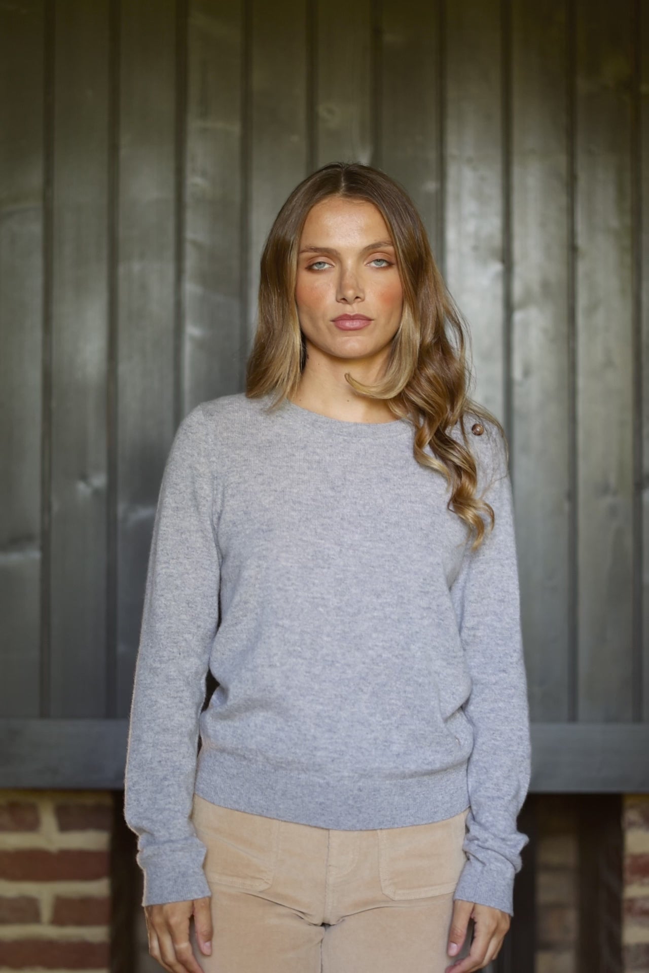 Grey knitted pullover - Moody 