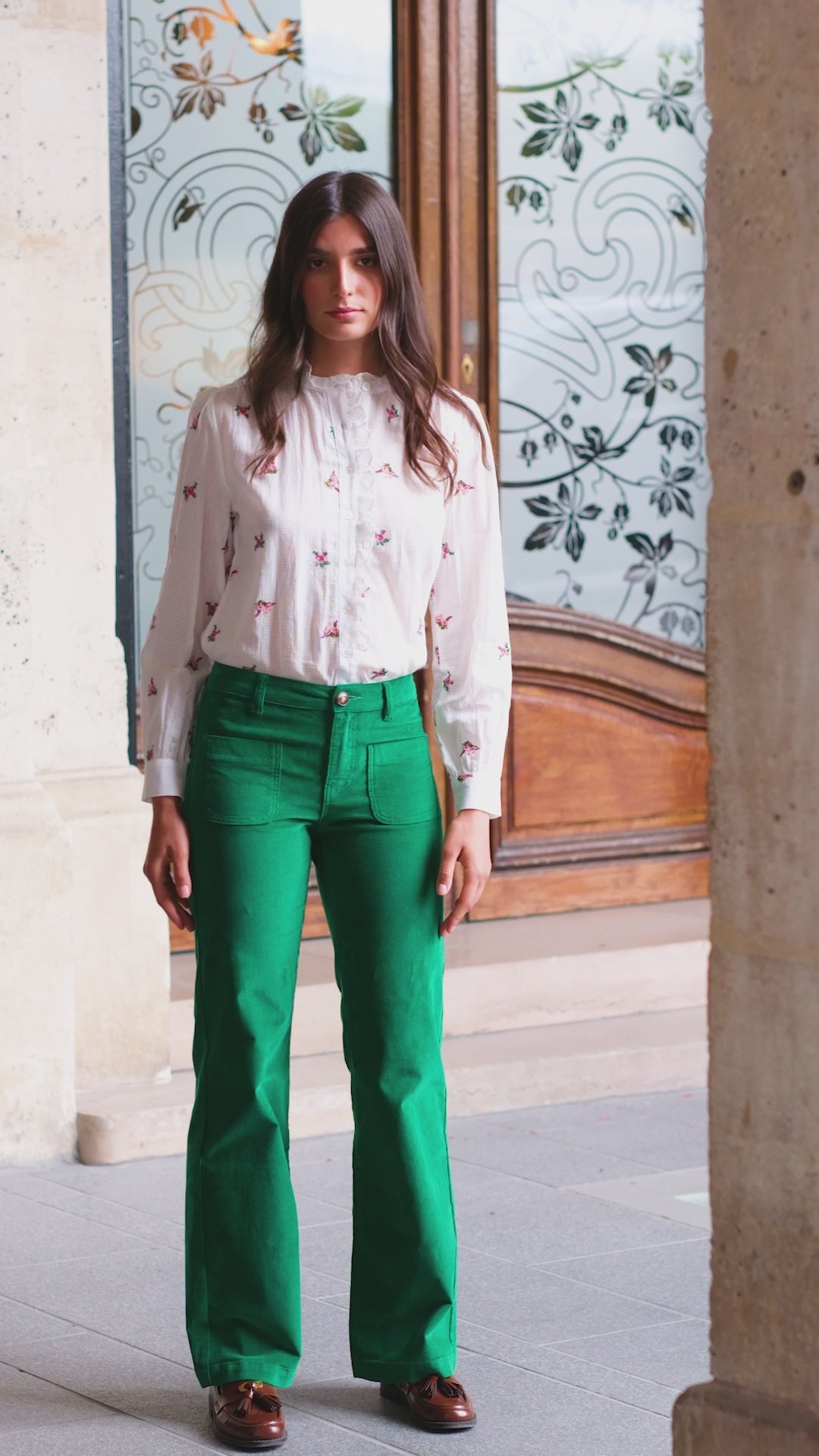 Pantalon velours vert - Sonny