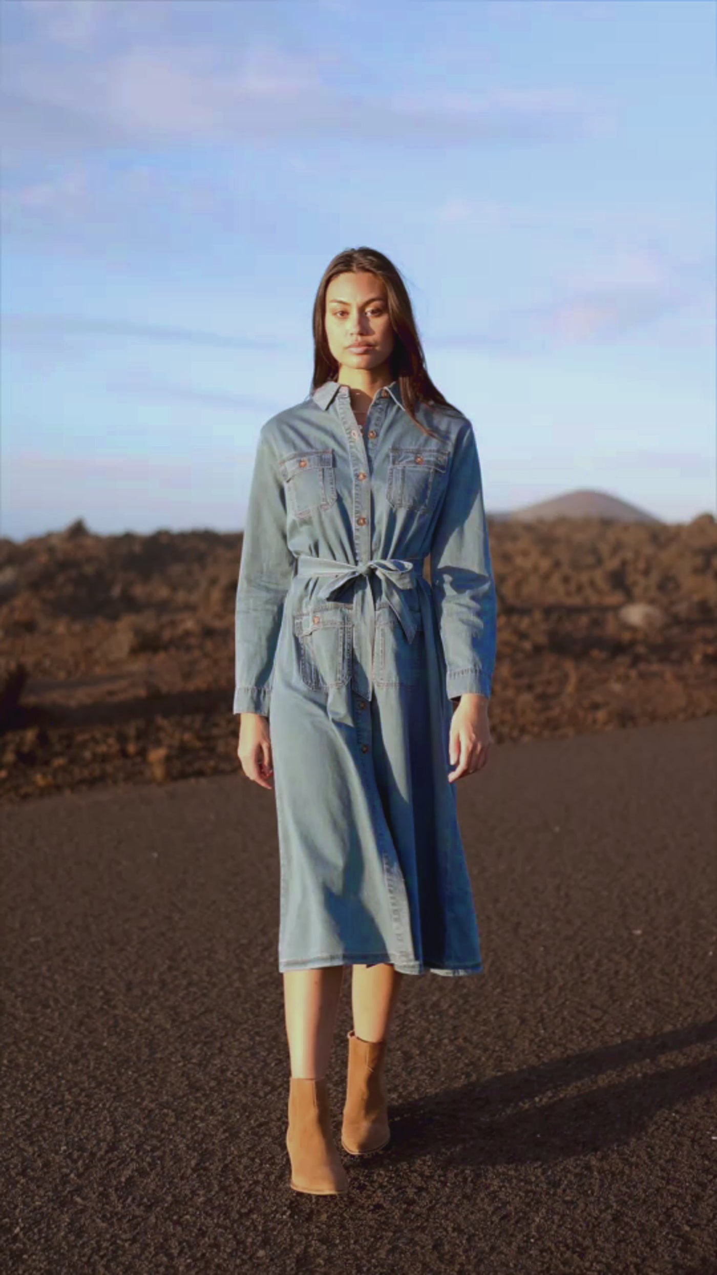 Long stone denim dress - Renly