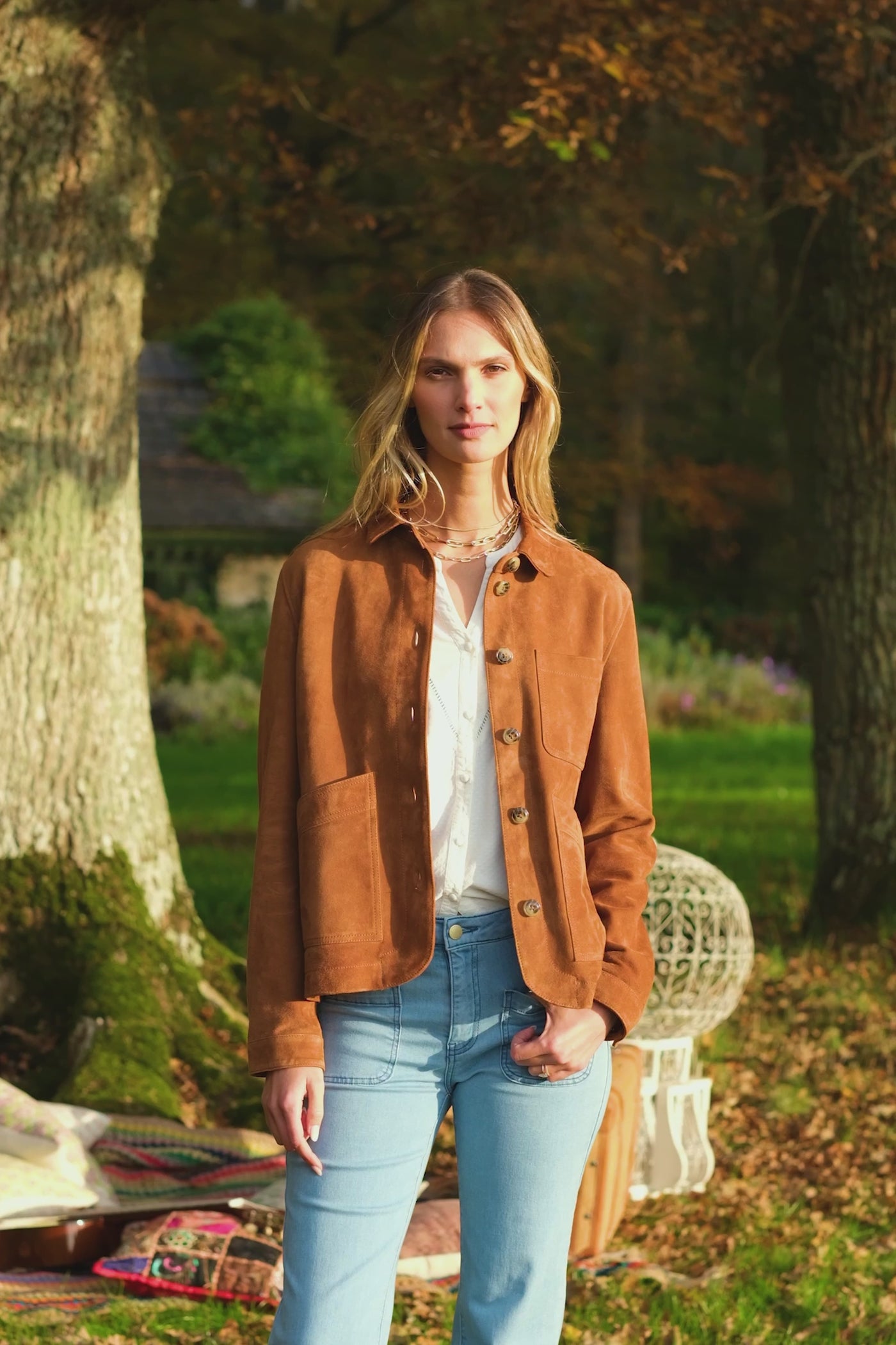 Veste en cuir Fauline - Camel