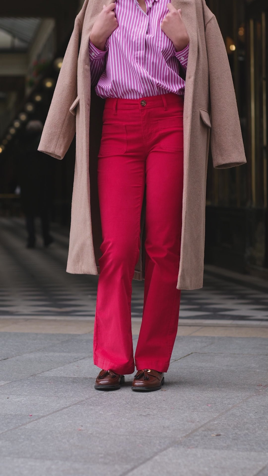 Velvet pants red - Sonny