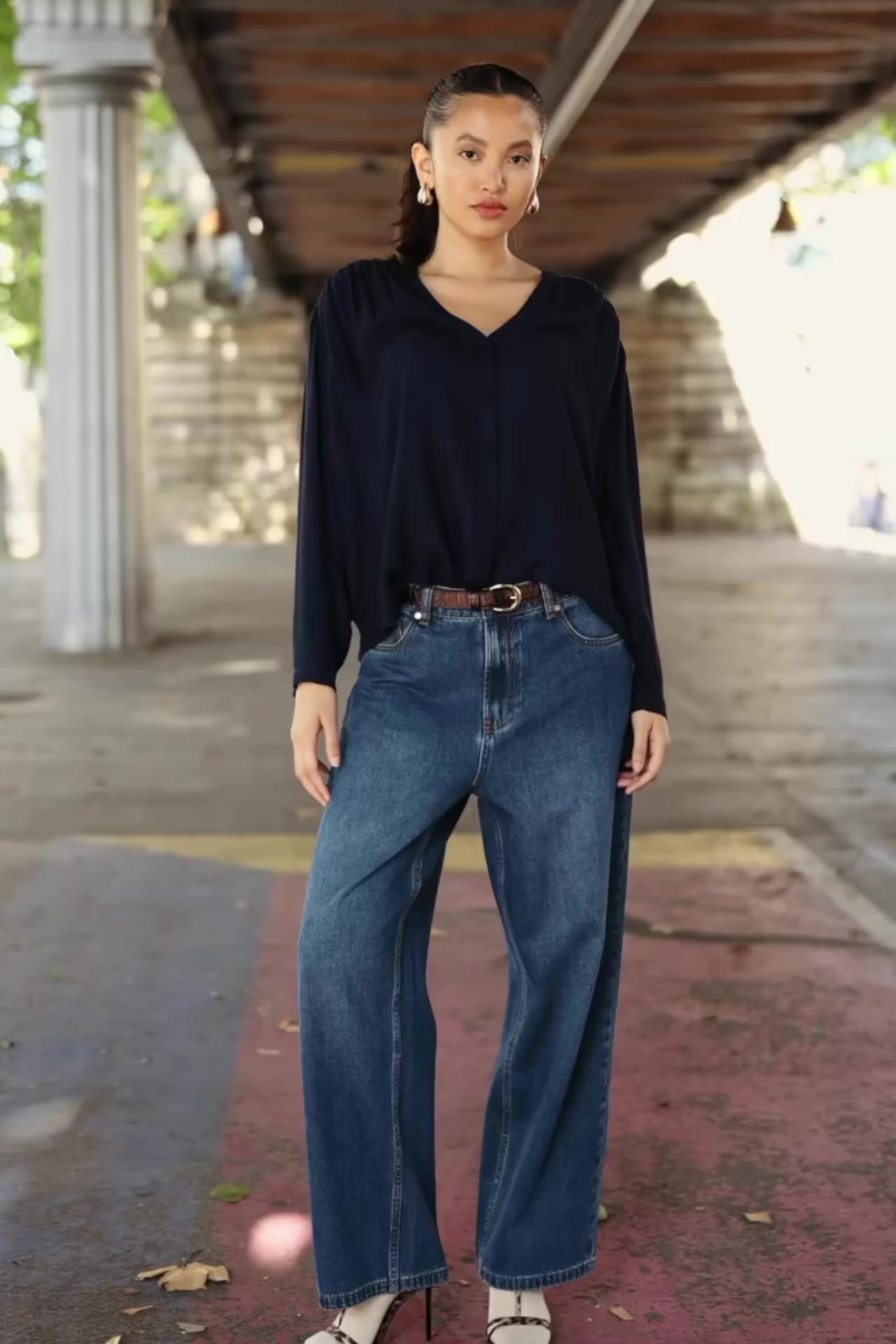 Dark stone baggy jeans - Peguy